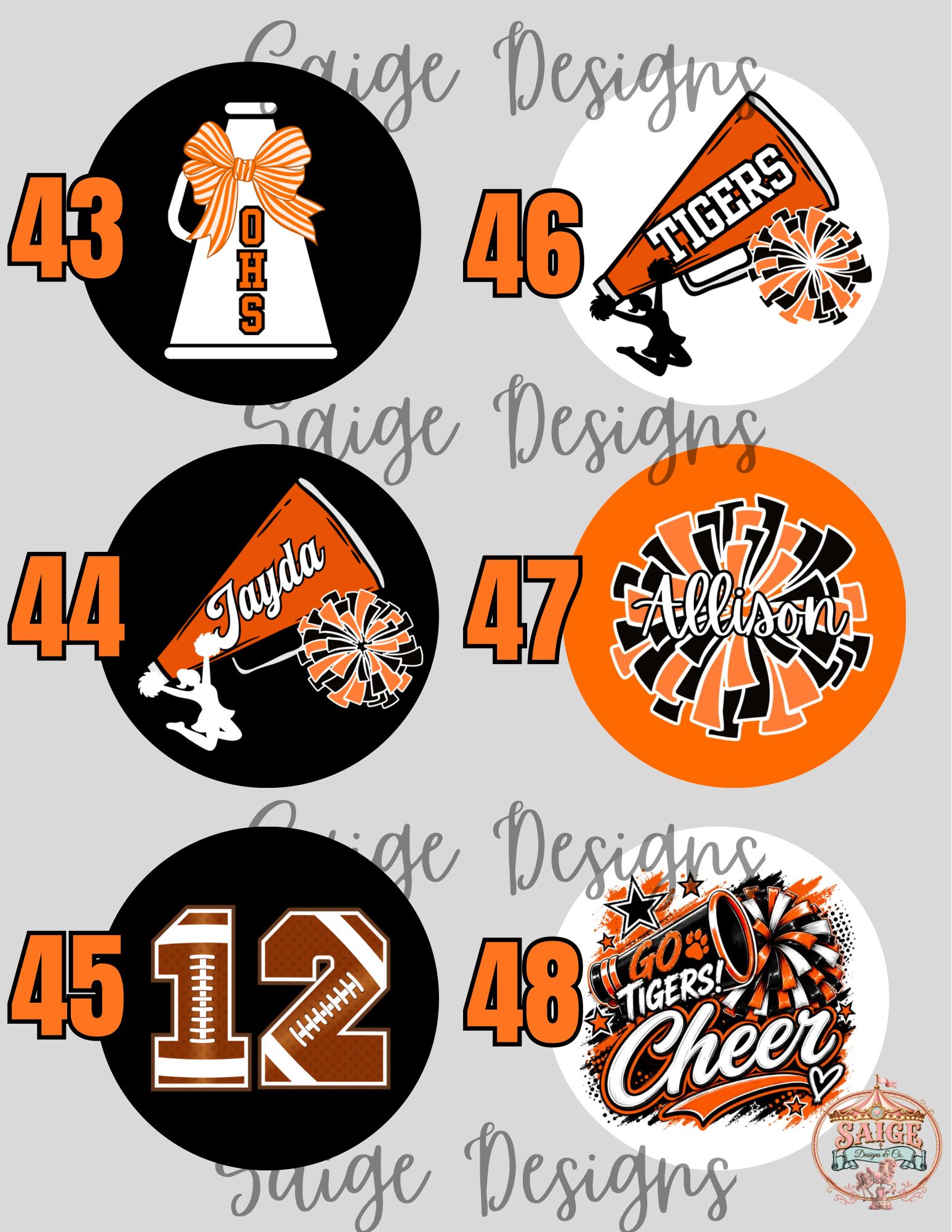 Opelousas High School Lady Tigers Volleyball Button Pin Fundraiser