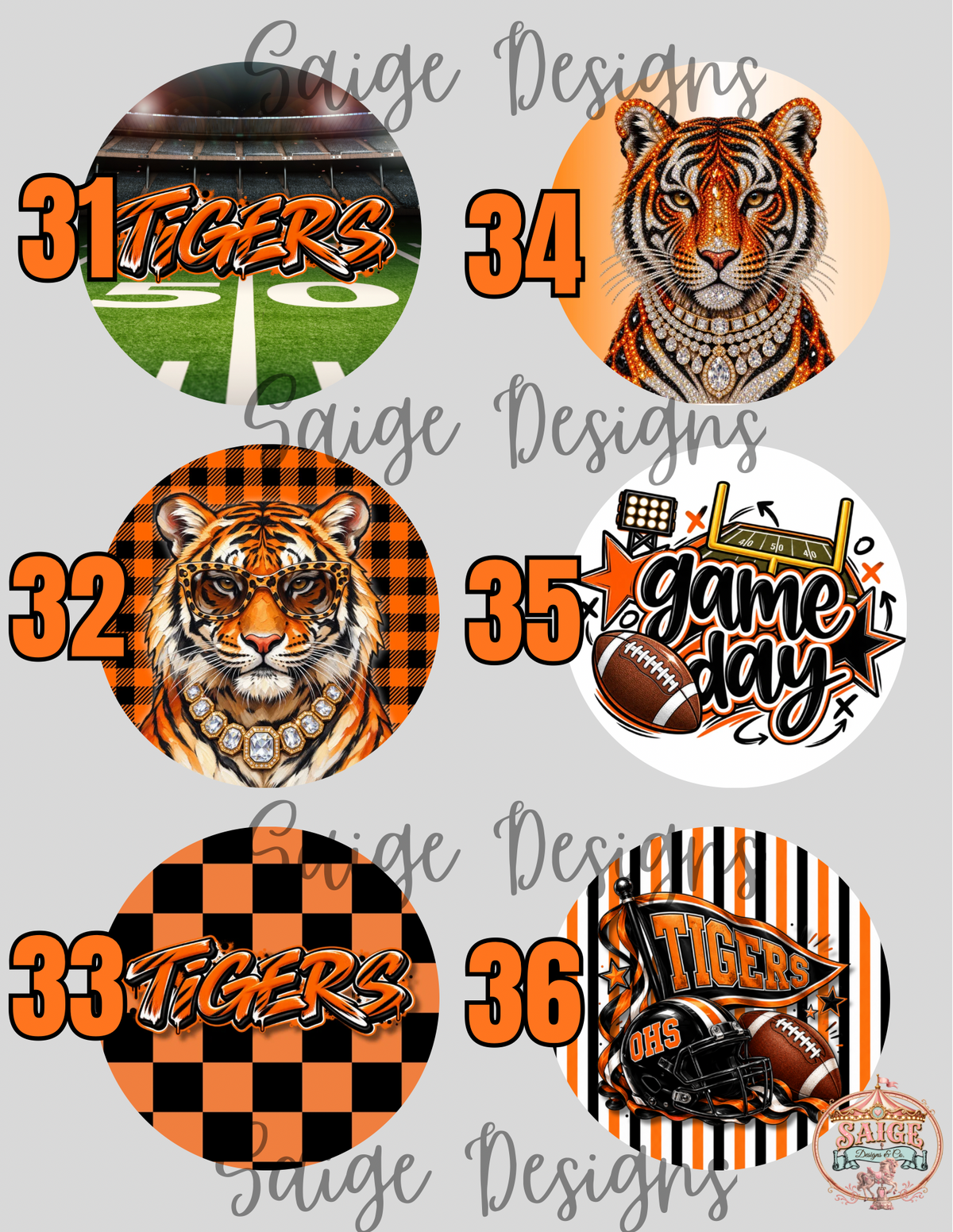 Opelousas High School Lady Tigers Volleyball Button Pin Fundraiser