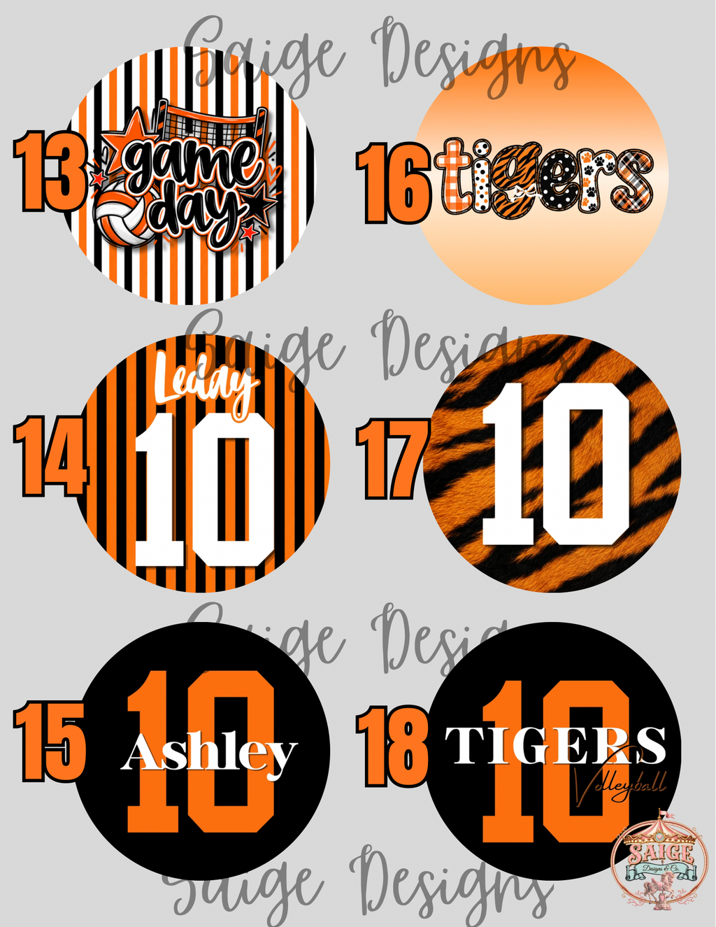 Opelousas High School Lady Tigers Volleyball Button Pin Fundraiser
