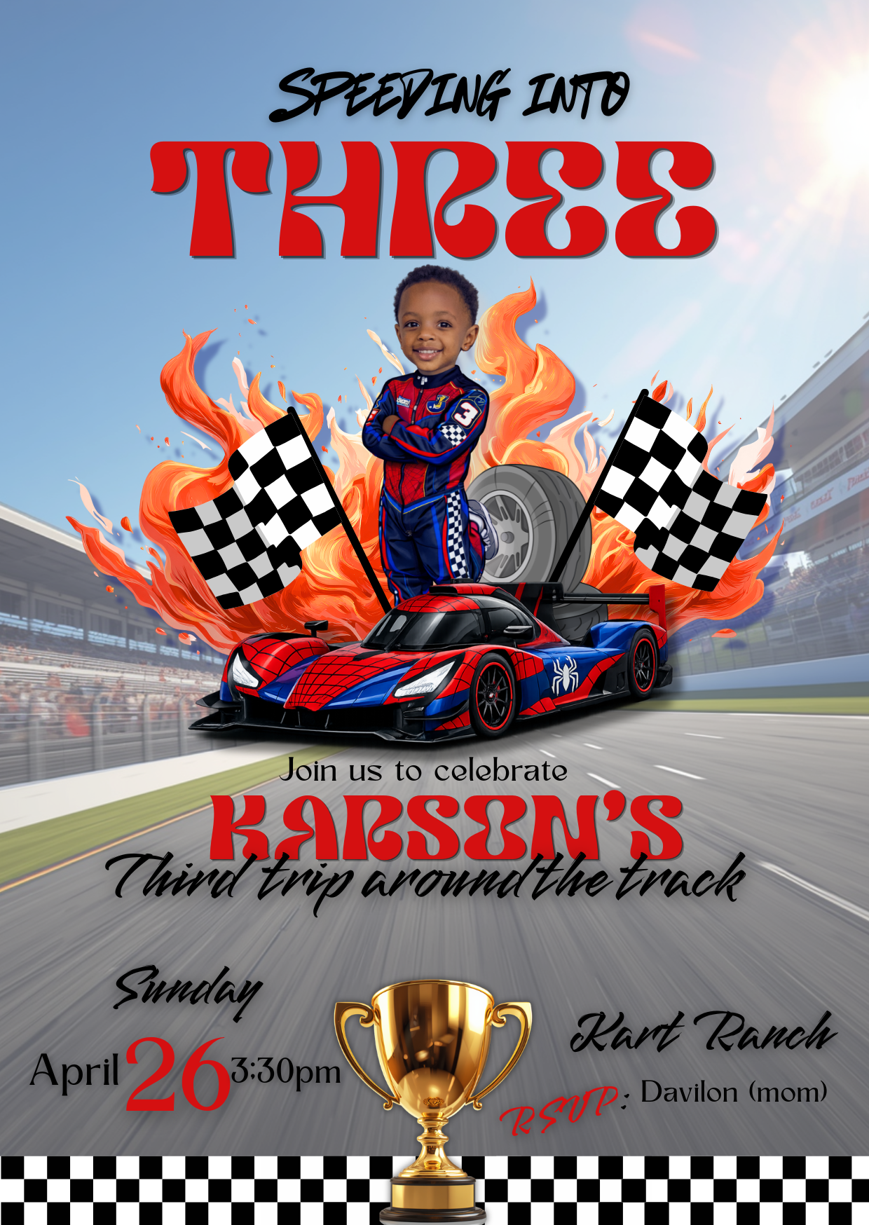 Custom Children's Digital Birthday Invitation